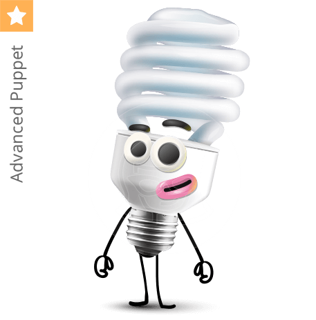 Cute CFL Light Bulb Character Animator Puppet